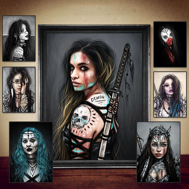 Goth Girl Poster Gothic Women Portrait Wild Against The Dark